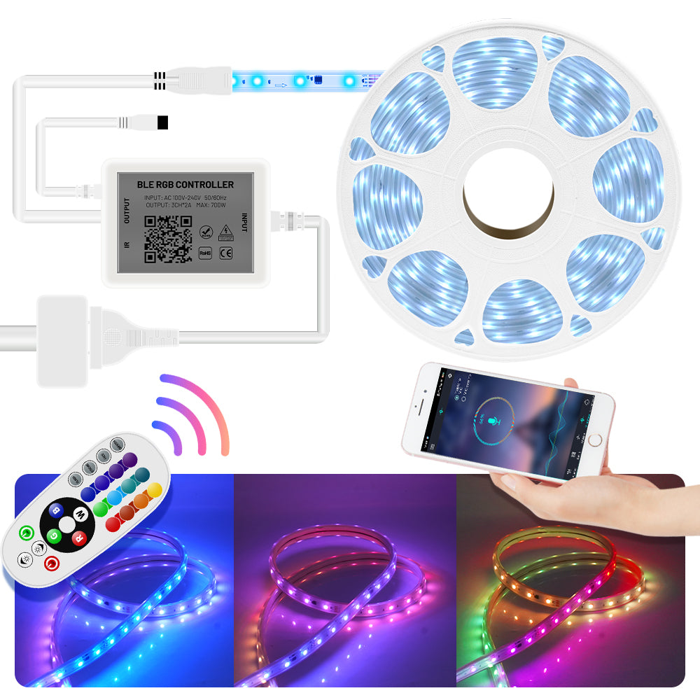 GENGXIN® Controlador APP Bluetooth Tira de LED Manguera RGB 220V