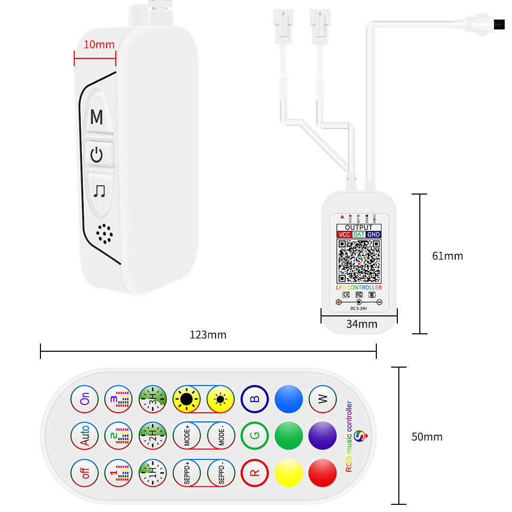 GENGXIN® Controlador APP Bluetooth Tira de LED Rayo 2 Salidas (Sólo para exhibición)