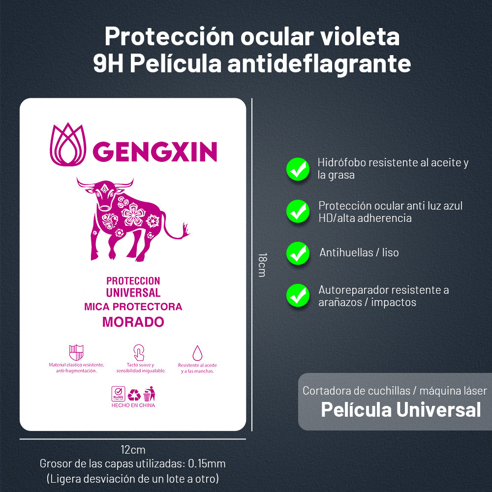 GENGXIN® Mica Hidrogel-10 piezas-MORADO (Sólo para exhibición)