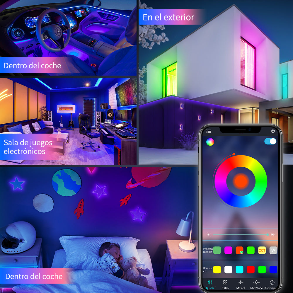 GENGXIN® Controlador APP Bluetooth Tira de LED Neon RGB 220V