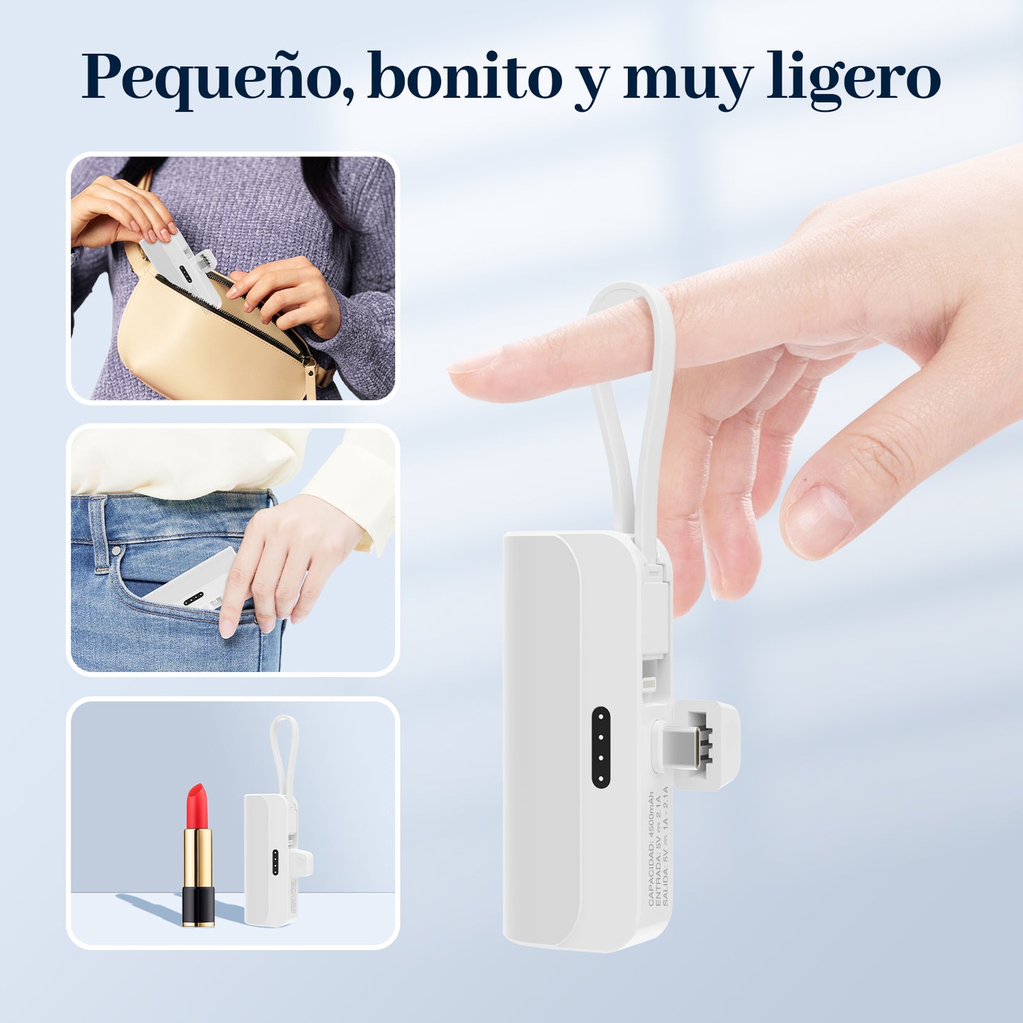 GENGXIN® PowerBank Capsula 4500 mAh-Blanco (Sólo para exhibición)