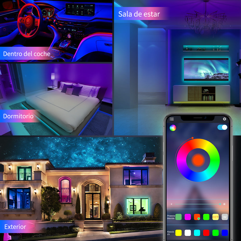 GENGXIN® Controlador APP Bluetooth Tira de LED Manguera RGB 220V