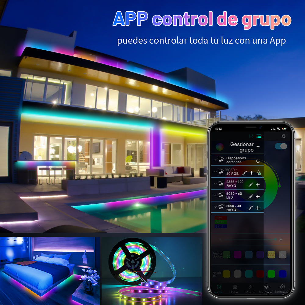 GENGXIN® Controlador APP Bluetooth Tira de LED Rayo 2 Salidas (Sólo para exhibición)