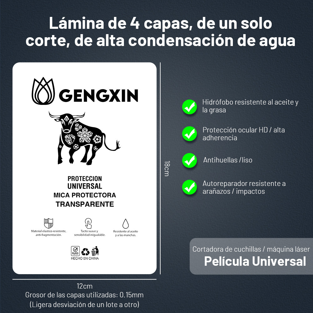 GENGXIN® Mica Hidrogel-10 piezas-TRANSPARENTE