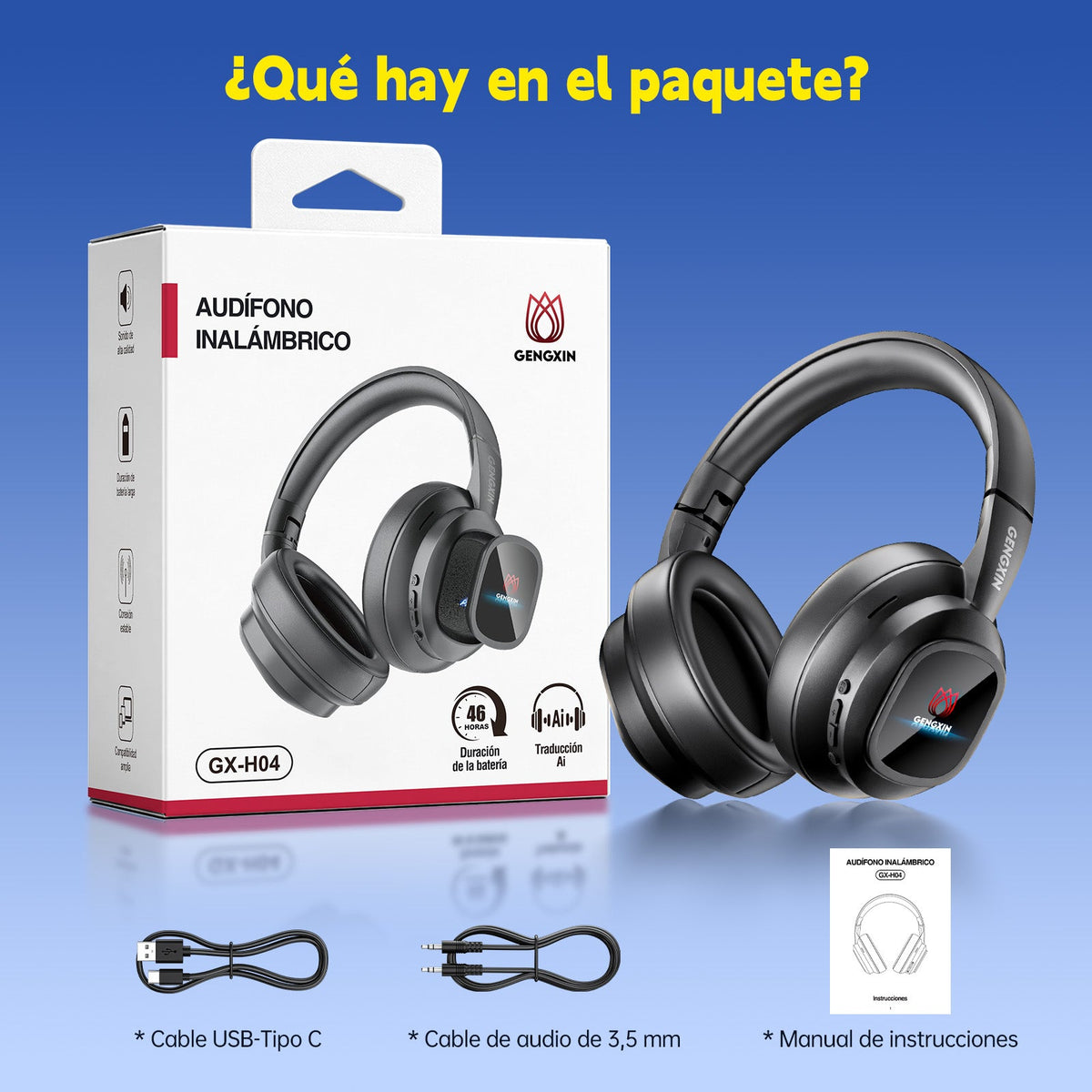 GENGXIN® Audifonos Inalambricos GX-H04