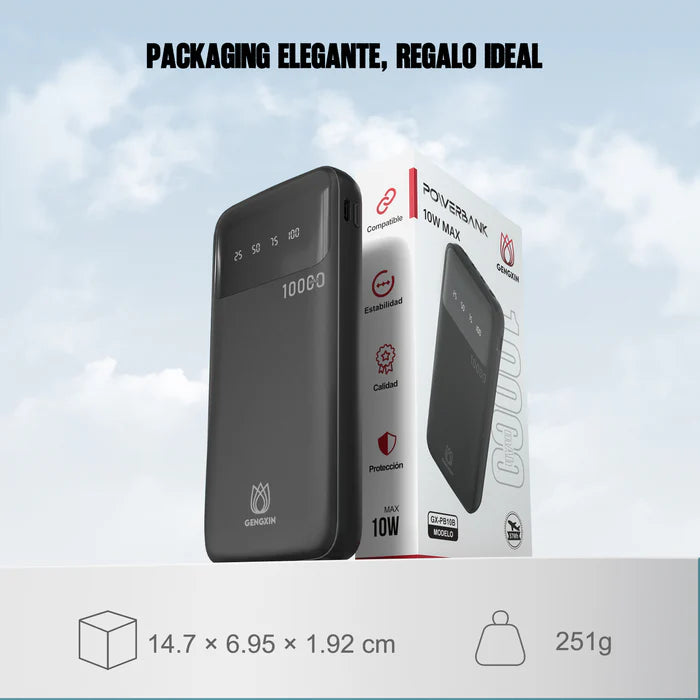 GENGXIN® Powerbank-10000mAh-GX-PB10B (Sólo para exhibición)