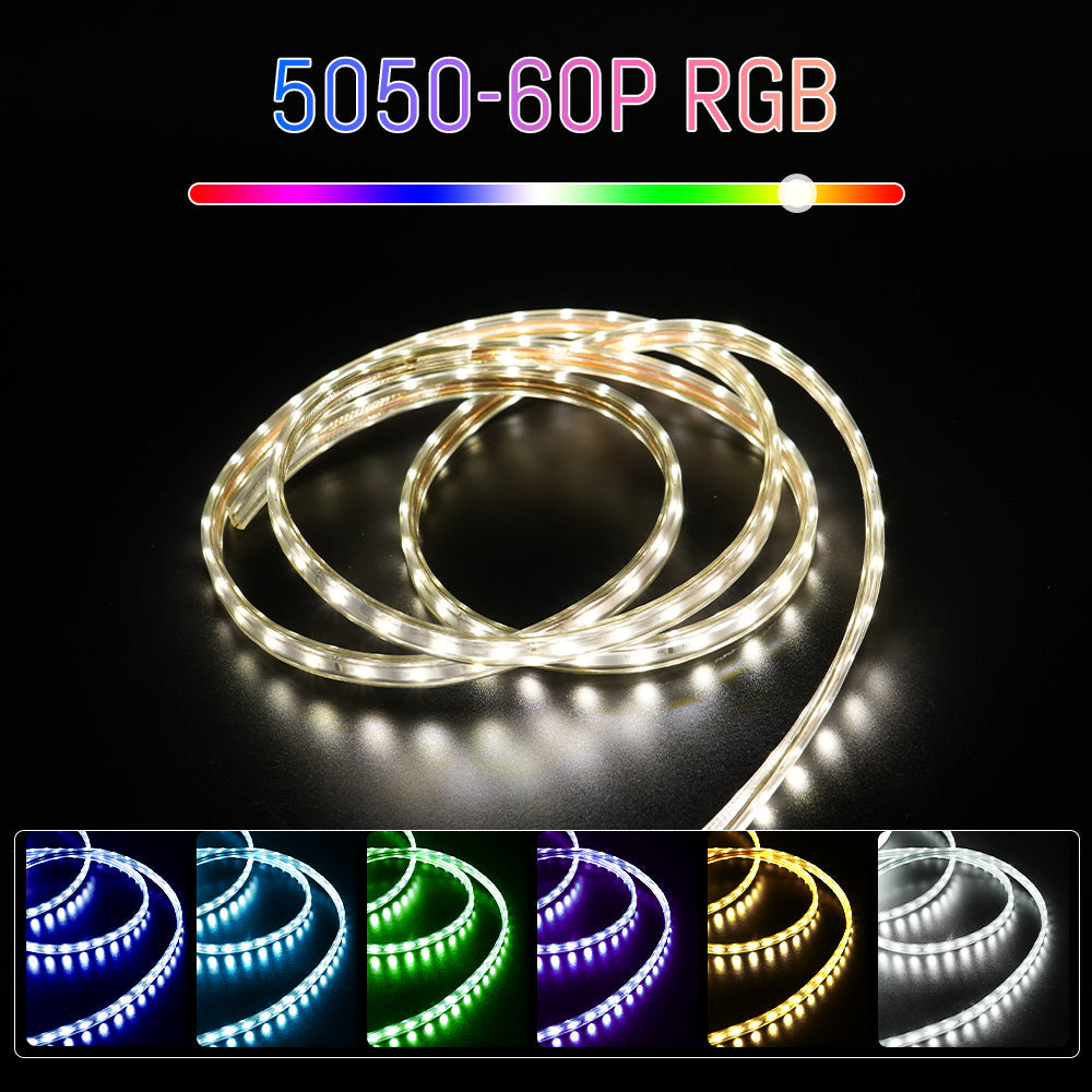 GENGXIN® Tira de LED Flex Manguera RGB 220V 5050/60P - 25M