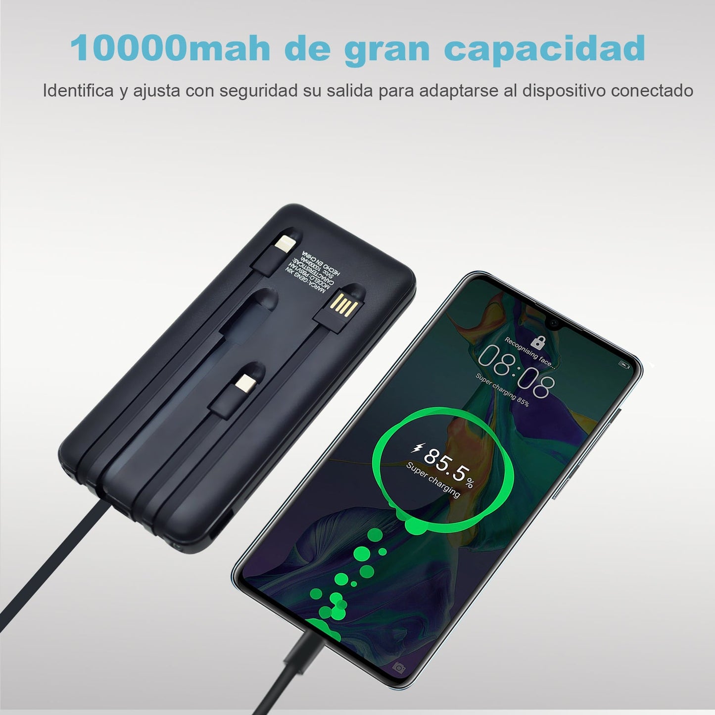 GENGXIN® Powerbank 10000mAh Entrada Tipo C & V8 & Iphone & USB A