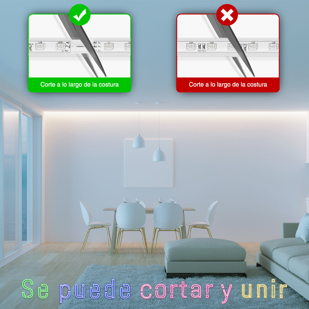 GENGXIN® Tira de LED Flex Manguera RGB 220V 5050/60P - 25M