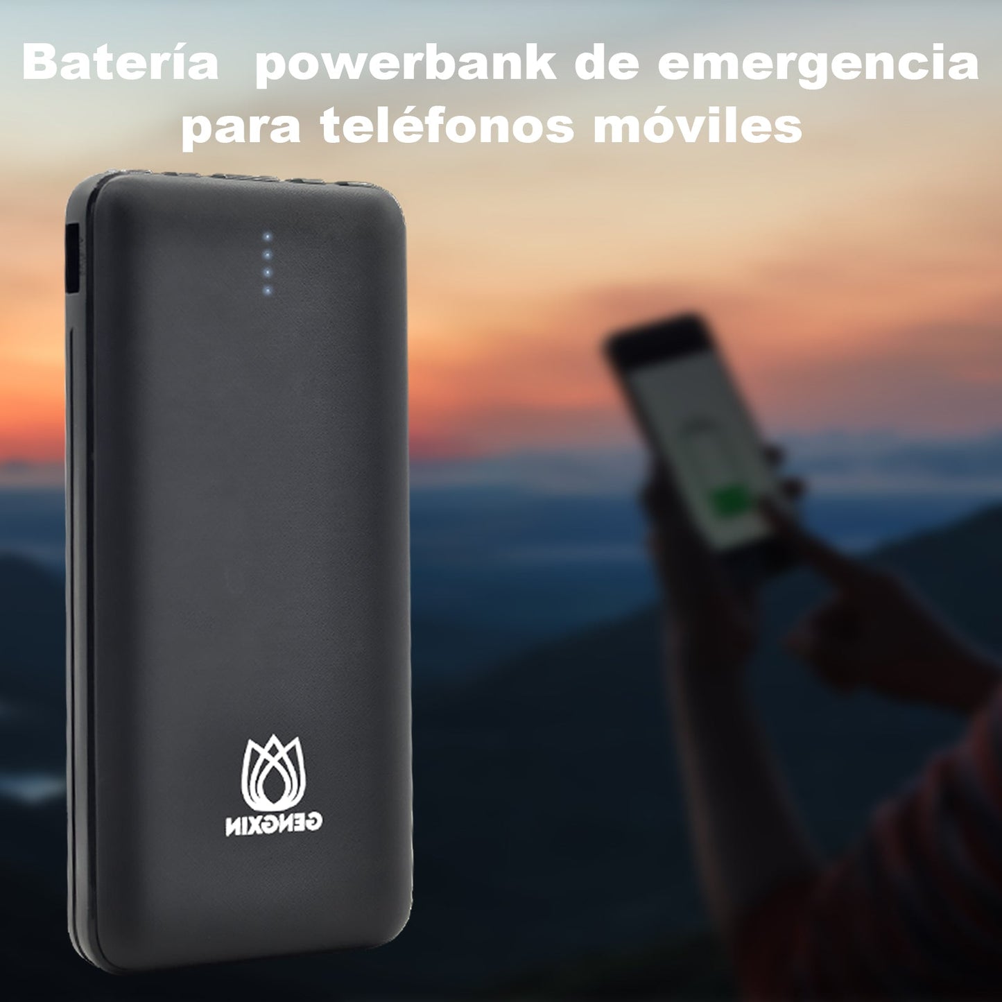 GENGXIN® Powerbank 10000mAh Entrada Tipo C & V8 & Iphone & USB A