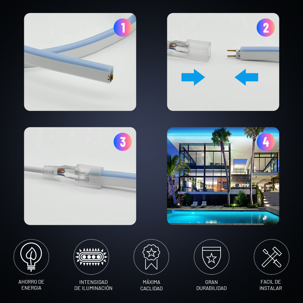 GENGXIN® Tira de LED Flex Neon 220V 2835/120P 25Mts (Sólo para exhibición)