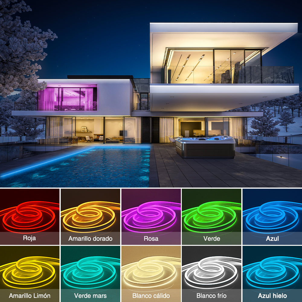 GENGXIN™ Tira de LED Flex Neon Bilateral 24V 2835/120P 10 mts (Sólo para exhibición)