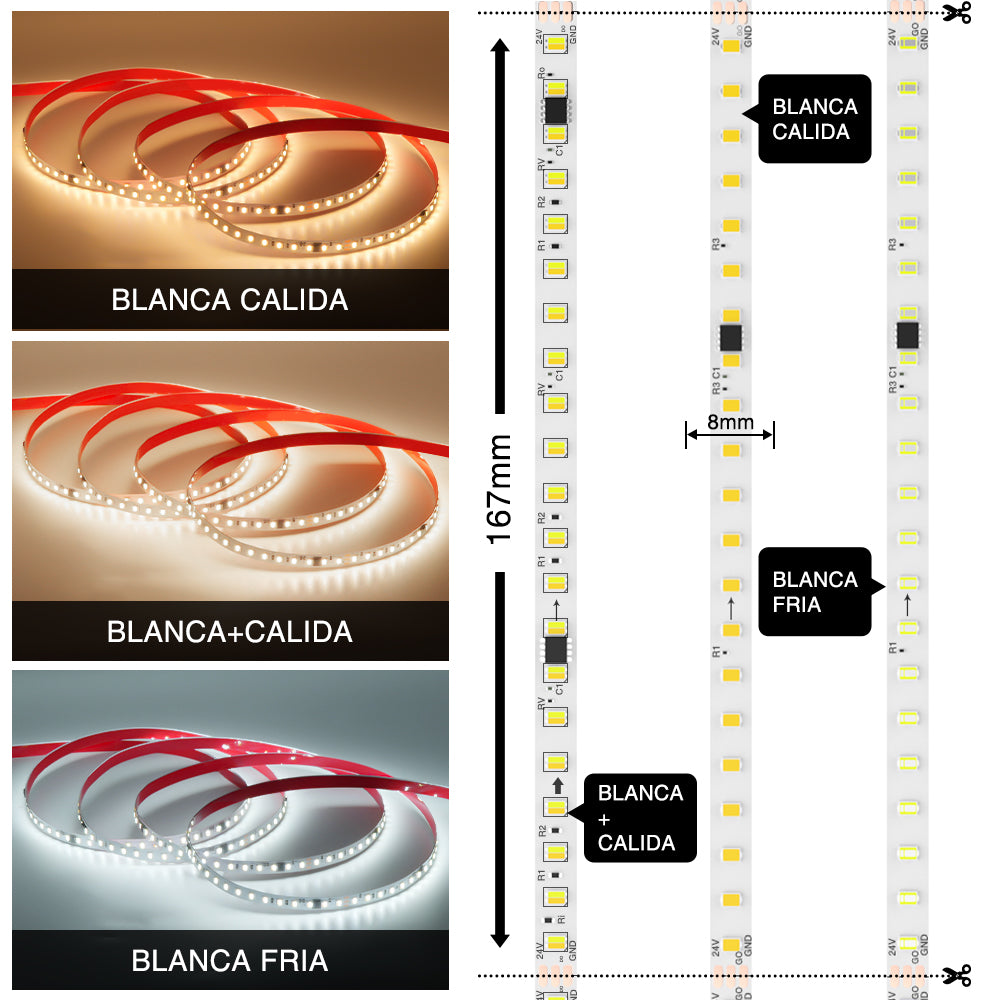 GENGXIN™ Tira De Led Flex 24V 2835/126P 10Mts (Luz de flujo de agua) (Sólo para exhibición)