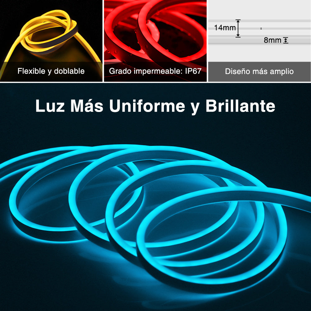 GENGXIN™ Tira de LED Flex Neon Bilateral 24V 2835/120P 10 mts (Sólo para exhibición)
