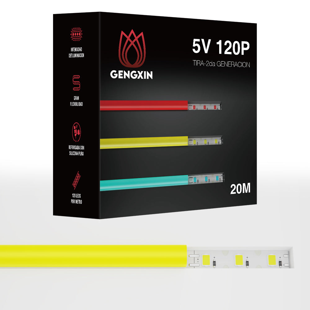 GENGXIN™ Tira de LED Flex 2da Generacion Neon 5V 2835/120P 20M-6MM (Sólo para exhibición)