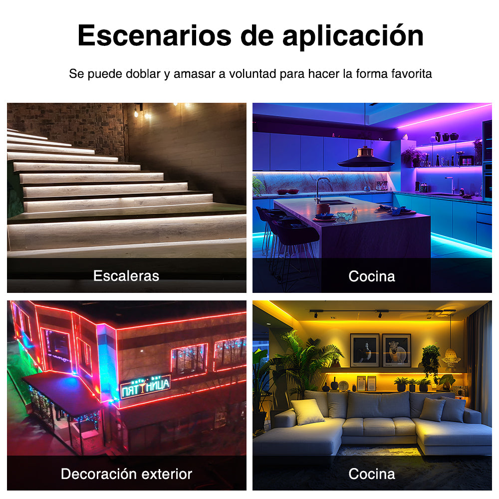 GENGXIN™ Tira de LED Flex Neon Bilateral 24V 2835/120P 10 mts (Sólo para exhibición)