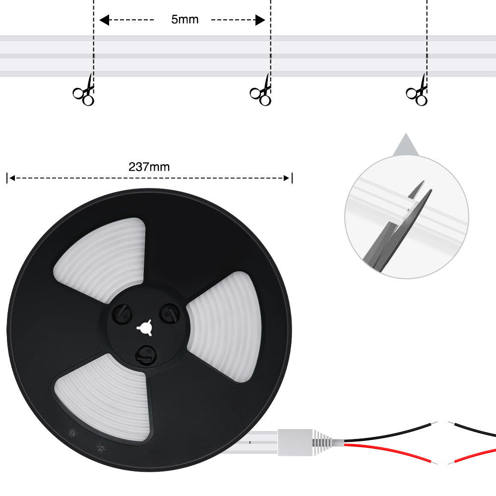 GENGXIN™ Tira de LED Flex Neon Bilateral 24V 2835/120P 10 mts (Sólo para exhibición)