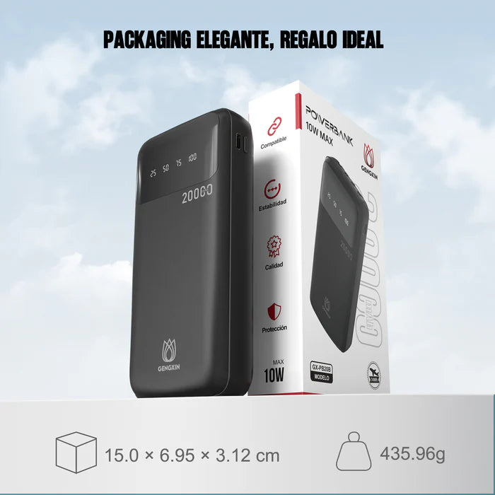 GENGXIN® Powerbank-20000mAh-GX-PB20B (Sólo para exhibición)