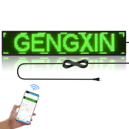 GENGXIN® LETRERO LED  LUMINOSO PROGRAMABLE, WIFI -  medidas -100 * 20 * 5.5 cm-VERDE