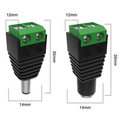 GENGXIN® Conector Adaptador de corriente de 12 V CC-10 piezas