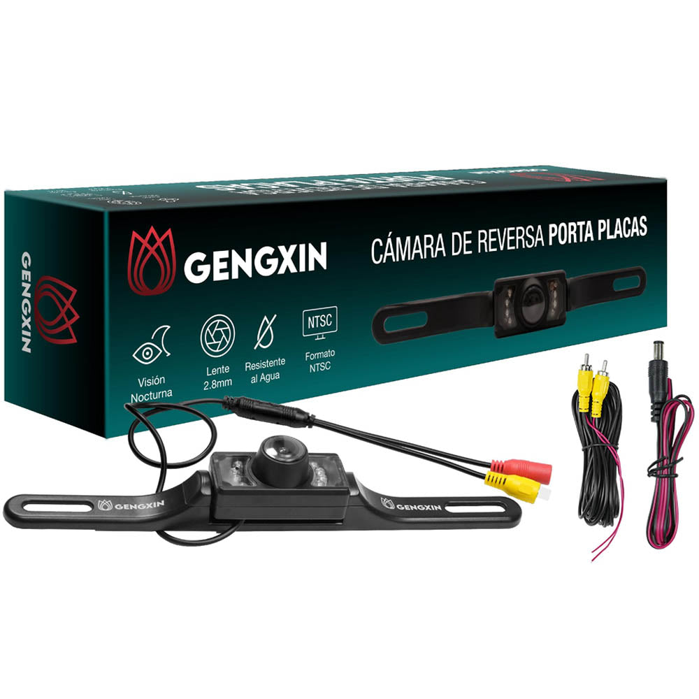 GENGXIN® Cámara de Reversa Porta Placas GX-CPYS