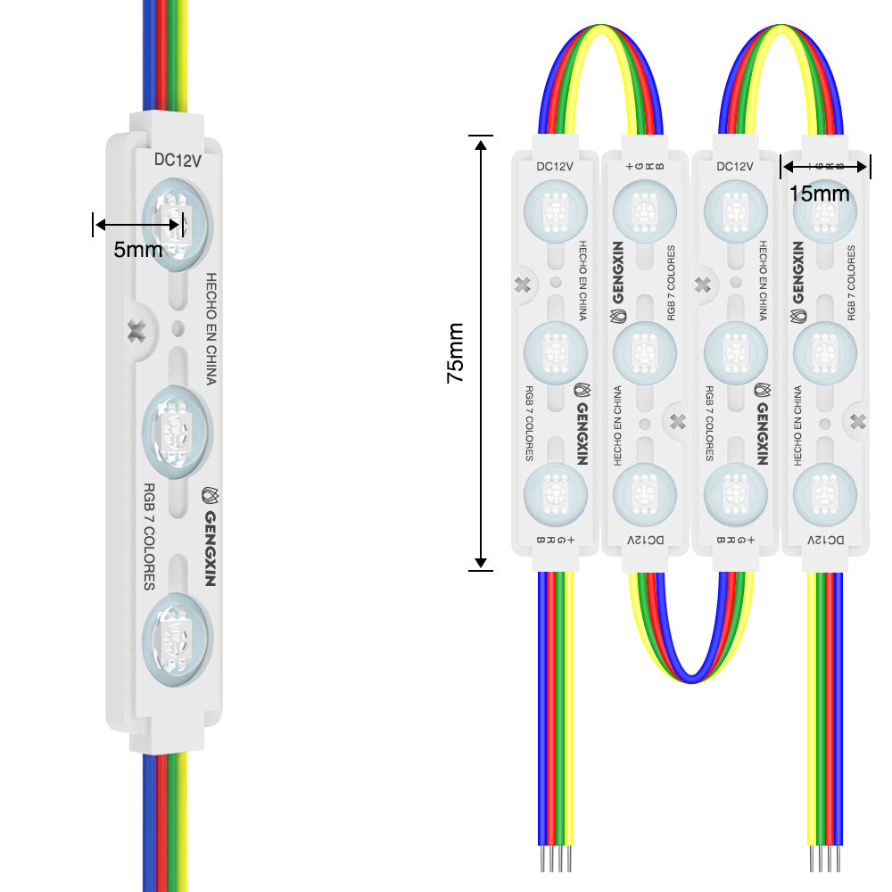 GENGXIN® Módulo LED 12 de 20 pzas, RGB con 7 Colores (Sólo para exhibición)